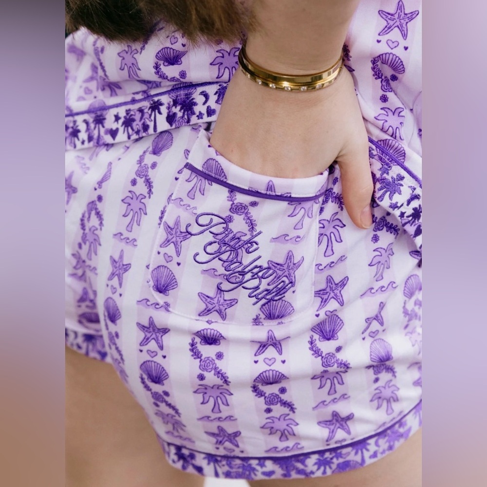 (Pink Palm Puff) Pajamas - Women's XXS - Picture 7 of 8